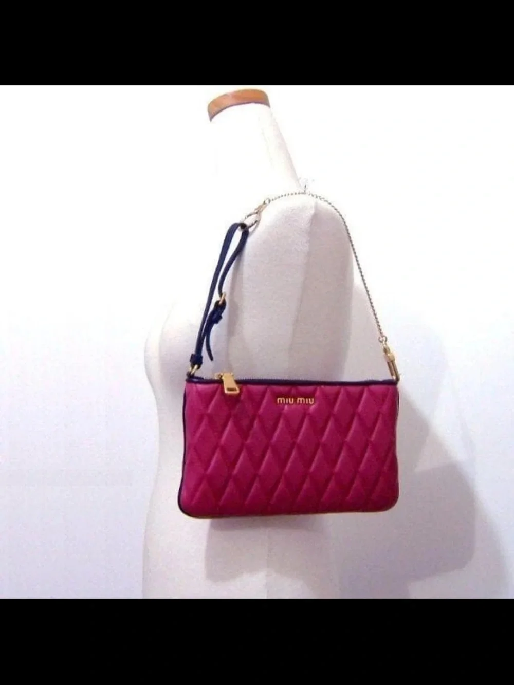 Miu Miu Quilted Leather Wristlet - Pink